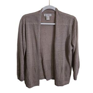 Nanette Lepore 100% Linen Neutral Open Cardigan Sweater Size S